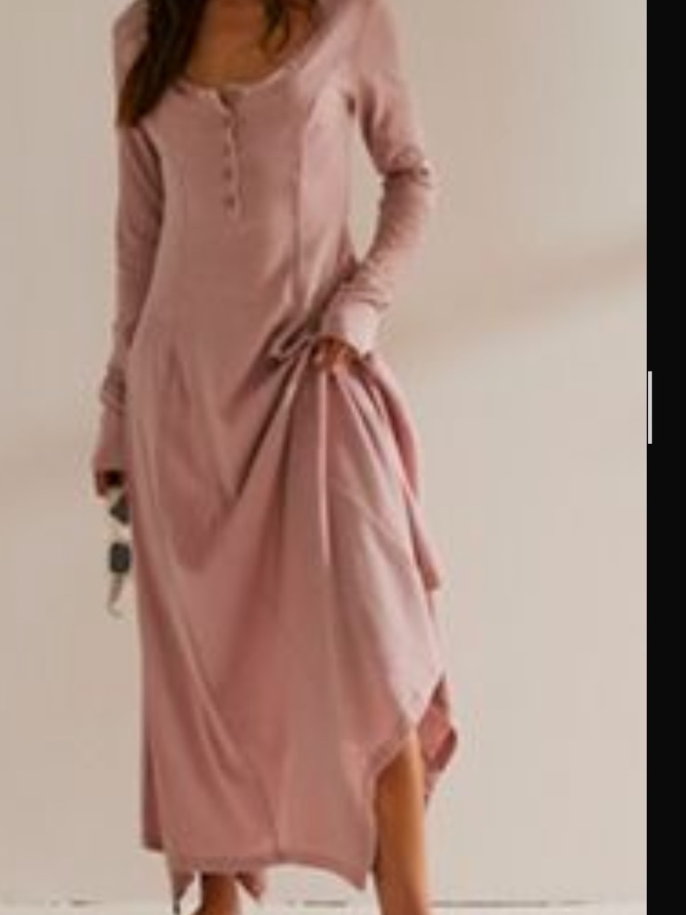 NWT Morgan Henley  maxi dress by Free People Mauve Long Sleeve